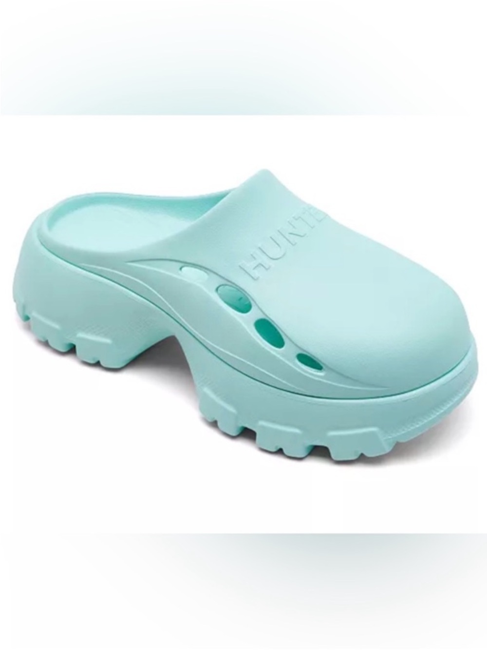 Hunter Bryce Women's Platform Clog Mule blue size 7 slip on shoes